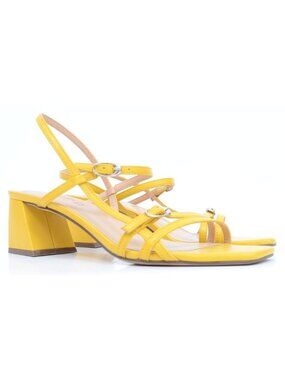 Unisa Laider Women's 10 Yellow Block Heels Strappy Sandals Spring Summer Shoes